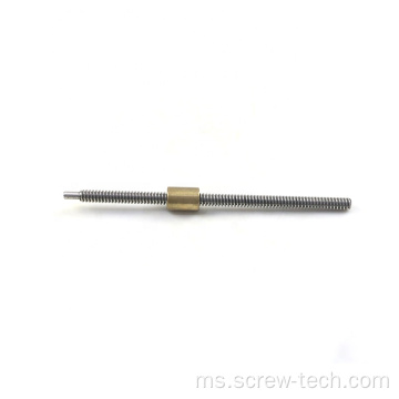 T8 Trapezoidal Lead Screw untuk Motor Berpandangan DC